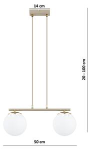Brilagi - Lustră pe cablu MILO 2xE27/60W/230V bej/auriu