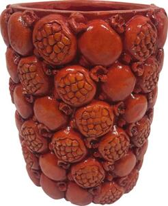 Mască ghiveci Lafiora Rodie ceramică Ø 20 cm H 23 cm roșu