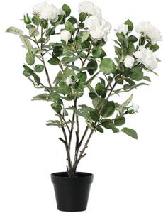 Floare artificială trandafir Lafiora H 78 cm alb