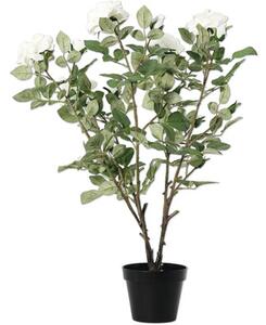 Floare artificială trandafir Lafiora H 78 cm alb