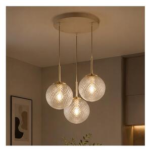 Brilagi - Lustră suspendată pe cablu STELLA 3xE27/60W/230V bej/auriu