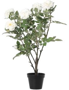Floare artificială trandafir Lafiora H 78 cm alb