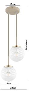 Brilagi - Lustru suspendat pe cablu STELLA 2xE27/60W/230V bej/auriu