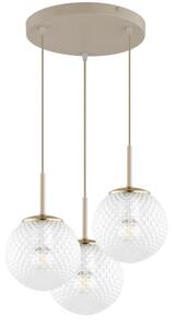 Brilagi - Lustră suspendată pe cablu STELLA 3xE27/60W/230V bej/auriu