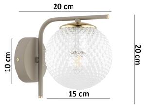 Brilagi - Lampă de perete STELLA 1xE27/60W/230V bej/auriu