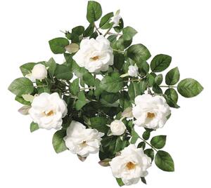 Floare artificială trandafir Lafiora H 78 cm alb