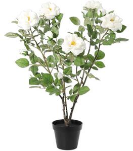 Floare artificială trandafir Lafiora H 78 cm alb