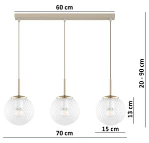 Brilagi - Lustru pe cablu STELLA 3xE27/60W/230V bej/auriu