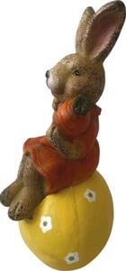 Figurină iepure pe ou Lafiora H 35 cm galben/portocaliu