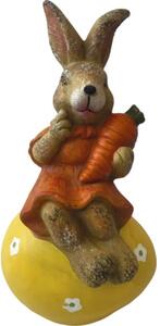 Figurină iepure pe ou Lafiora H 35 cm galben/portocaliu