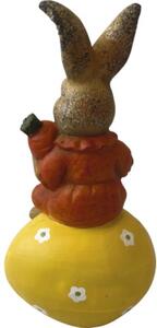 Figurină iepure pe ou Lafiora H 35 cm galben/portocaliu