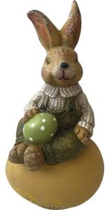 Figurină iepure pe ou Lafiora H 35 cm galben