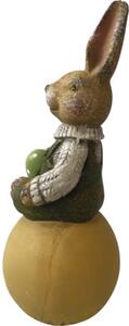 Figurină iepure pe ou Lafiora H 35 cm galben