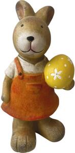 Figurină iepure cu ou Lafiora 49,5 cm maro/ galben