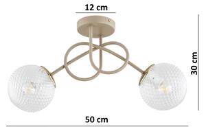 Brilagi - Lustră aplicată STELLA 2xE27/60W/230V bej/auriu