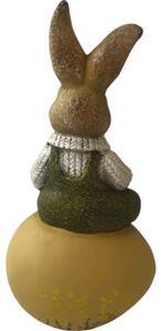Figurină iepure pe ou Lafiora H 35 cm galben
