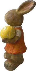 Figurină iepure cu ou Lafiora 49,5 cm maro/ galben