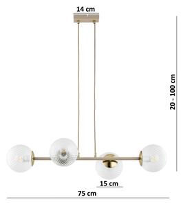Brilagi - Candelabru suspendat pe cablu STELLA 4xE27/60W/230V bej/auriu