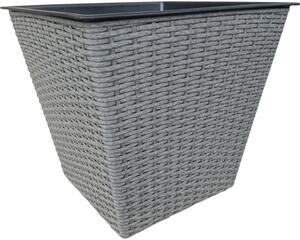Coș plante Lafiora ratan sintetic 42x37 cm gri