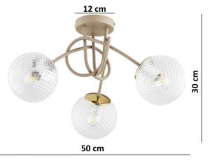 Brilagi - Lustră aplicată STELLA 3xE27/60W/230V bej/auriu