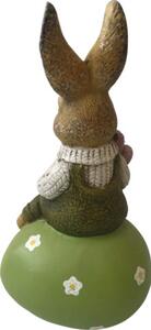 Figurină iepure pe ou Lafiora H 35 cm verde