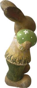 Figurină iepure cu ou Lafiora 49,5 cm maro