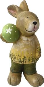 Figurină iepure cu ou Lafiora 49,5 cm maro