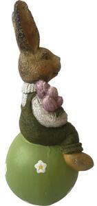 Figurină iepure pe ou Lafiora H 35 cm verde