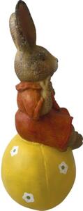 Figurină iepure pe ou Lafiora H 35 cm galben/portocaliu