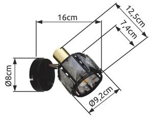 Spot de perete INDIANA 1xE14/40W/230V Globo 54357-1B