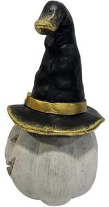 Decorațiune lumânare dovleac Halloween Lafiora 26,5x25,5x47 cm alb