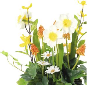 Aranjament plante artificiale Lafiora în ghiveci H 28 cm portocaliu/ galben