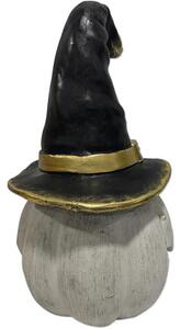 Decorațiune lumânare dovleac Halloween Lafiora 26,5x25,5x47 cm alb