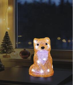 Figurină decorativă Lafiora Vulpe LED acril H 14 cm portocaliu