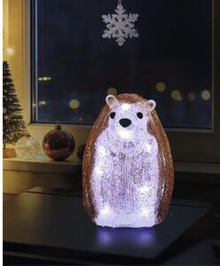 Figurină decorativă Lafiora Arici LED acril H15 cm maro alb