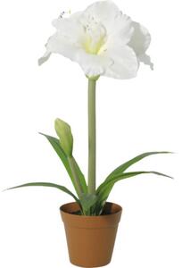 Floare artificială Amaryllis în ghiveci Lafiora H 53 cm alb