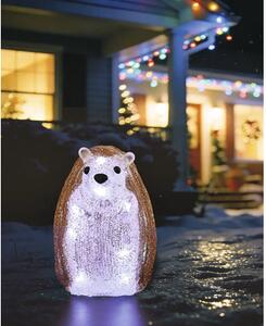 Figurină decorativă Lafiora Arici LED acril H15 cm maro alb