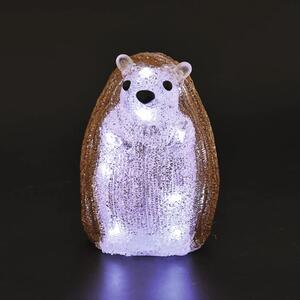 Figurină decorativă Lafiora Arici LED acril H15 cm maro alb
