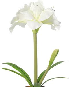 Floare artificială Amaryllis în ghiveci Lafiora H 53 cm alb