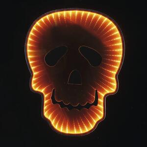 Decorațiune luminoasă craniu Lafiora Infinity H 34,8 cm portocaliu