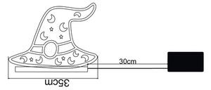 Decorațiune luminoasă pălărie vrăjitoare Lafiora Infinity H 35 cm lumină colorată