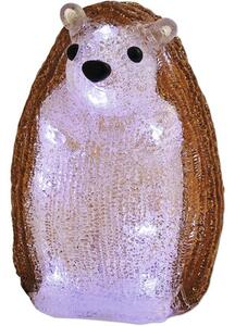 Figurină decorativă Lafiora Arici LED acril H15 cm maro alb