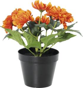 Floare artificială Dalie în ghiveci Lafiora H 26 cm portocaliu