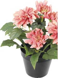 Floare artificială Dalie în ghiveci Lafiora H 26 cm roz