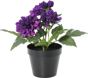 Floare artificială Dalie în ghiveci Lafiora H 26 cm lila