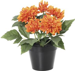 Floare artificială Dalie în ghiveci Lafiora H 26 cm portocaliu