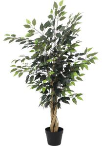 Plantă artificială Ficus benjamina în ghiveci Lafiora H 120 cm verde