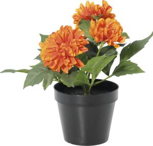 Floare artificială Dalie în ghiveci Lafiora H 26 cm portocaliu
