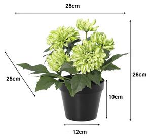 Floare artificială Dalie în ghiveci Lafiora H 26 cm verde