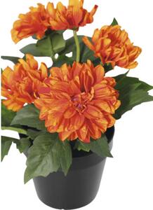 Floare artificială Dalie în ghiveci Lafiora H 26 cm portocaliu